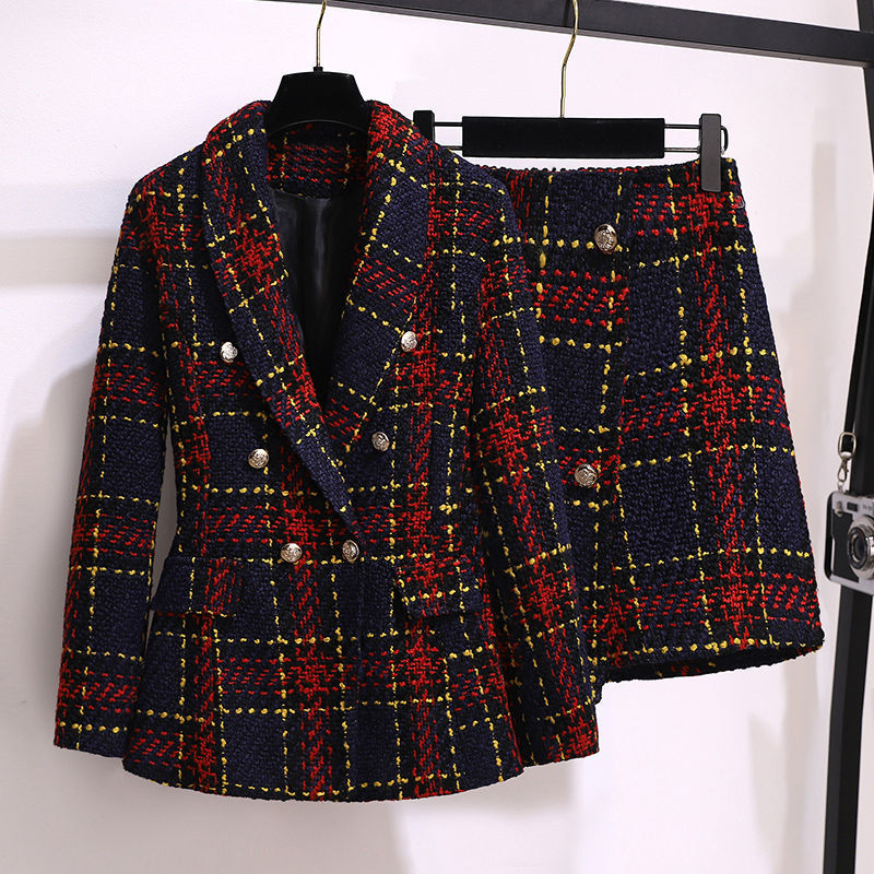 Winter Clothing Korean - Женский зимний винтажный твидовый корейский костюм,
