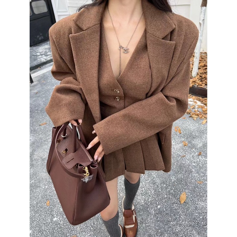 Winter Clothing Line - Shpmishal: Элитный осенний модный костюм-тройка (жакет,