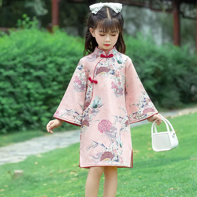Winter Cloth - Платье для девочек, осень-зима 2023, Cheongsam