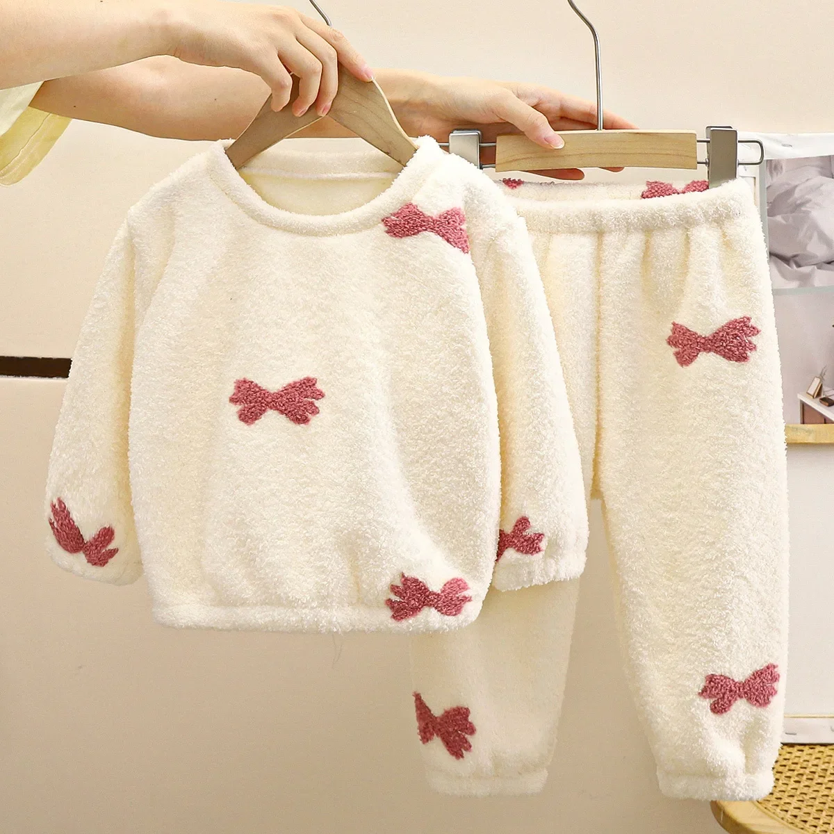 Winter Clothing For Baby Girl - Новинка, Детские осенне-зимние утепленные флисовые пижамы,