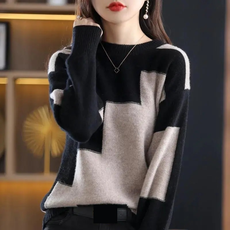 Модный вязаный цветной свитер  – обзор и цена Winter Clothing Korean